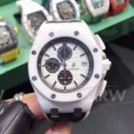Perfect Replica Audemars Piguet Royal Oak White Ceramic Bezel White Face 42mm Watch
